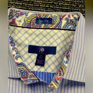 Egara XL men’s dress shirt. Patterned collar and cuffs